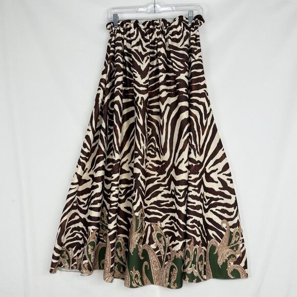 Madison Italy Maxi Skirt Women’s Size S/M Flare Elastic Waist Animal Print - Picture 3 of 11